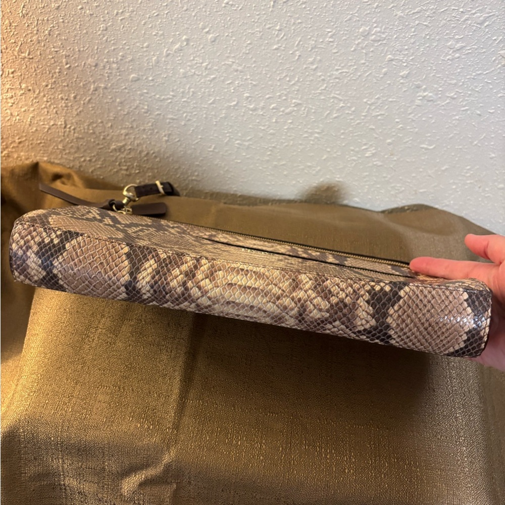 Coach Snake Print Clutch with Zipper Accents - Picture 8 of 16